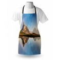 thumbnail image 3 of Landscape Apron Rainbow over Mountain Lake Reflection in Clear Water Dreamy Spots on Earth Photo, Unisex Kitchen Bib Apron with Adjustable Neck for Cooking Baking Gardening, Multicolor, by Ambesonne, 3 of 3