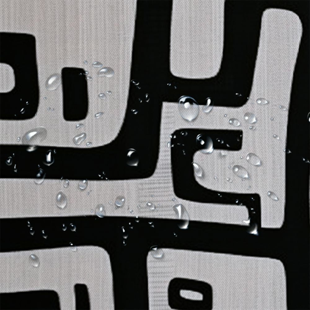 Fenyluxe Black and White Abstract Art Shower Curtain Set with Hooks, Chic Modern Bathroom Decor, 100% Polyester Fabric, Various Sizes 60"x72