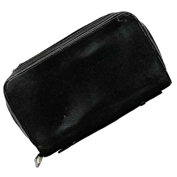 Pre-Owned Louis Vuitton Round Long Wallet Zippy XL ec-22670 Black Ardoise Taiga... (Fair)