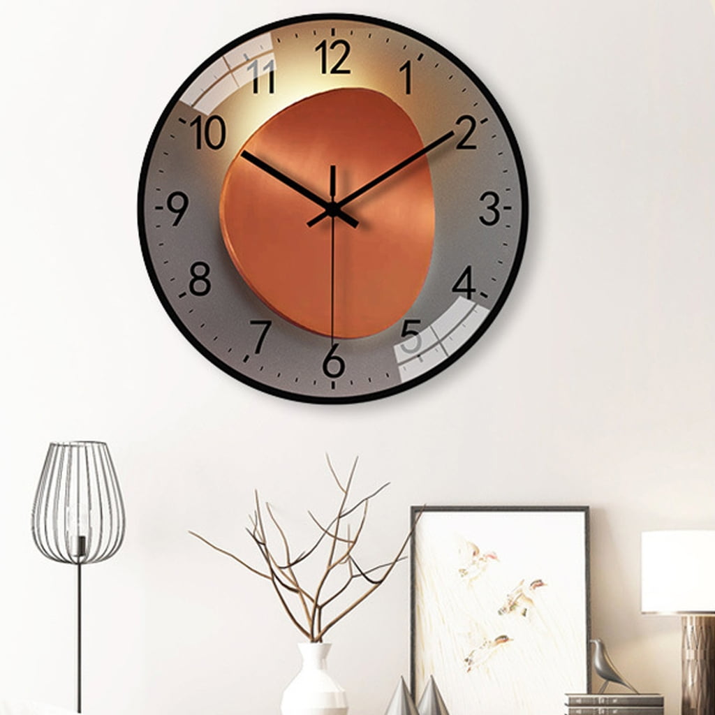 8Inch Glass Wall Clock Not Ticking Quiet Battery Operated Clocks for Living Room