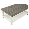 thumbnail image 4 of Furniture of America Neli Rustic Wood 1-Shelf Coffee Table in White and Gray, 4 of 8
