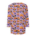 thumbnail image 5 of Halloween Shirts Women Spooky 3/4 Sleeve Tops Horror Halloween Ghost Pumpkin Printed T Shirts Funny O Neck Pullover Three Quarter Length Blouse,4XL, 5 of 7