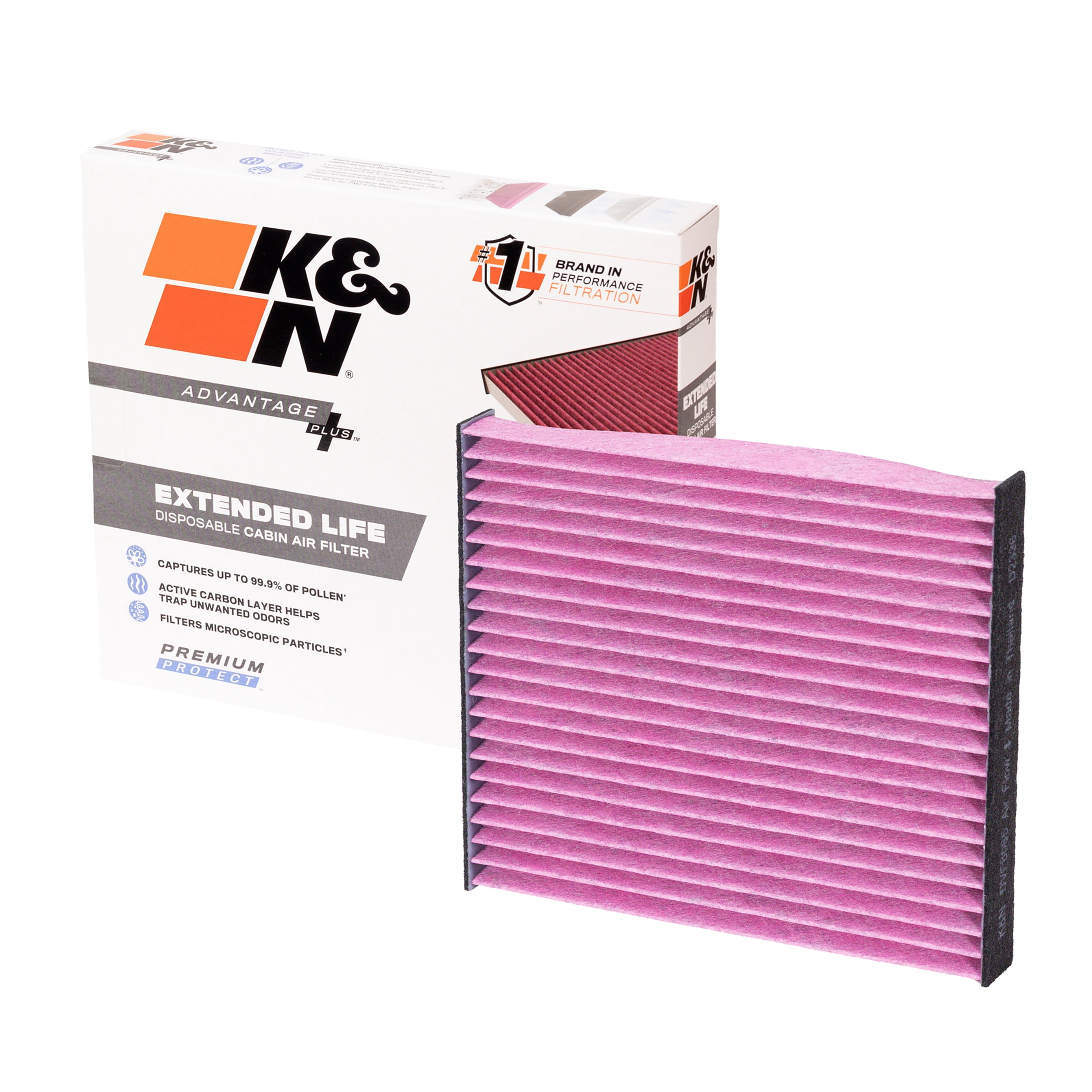 K&N Advantage Plus Cabin Air Filter: Extended Life Disposable, Easy Installation, Cleaner Air Inside Vehicle, DVF6085