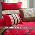 thumbnail image 4 of Mocassi 12-Piece Microsuede Comforter Set, Cirena Bedding Collection includes 6-Piece Smart Sheet Set, Matching Shams & Decorative Pillows, Full/Queen, Red, 4 of 7