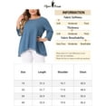 thumbnail image 5 of Agnes Orinda Plus Size Blouse for Women Waffle 3/4 Sleeve Round Neck Lace Panel Loose High Low Hem Tops 3X Blue, 5 of 5