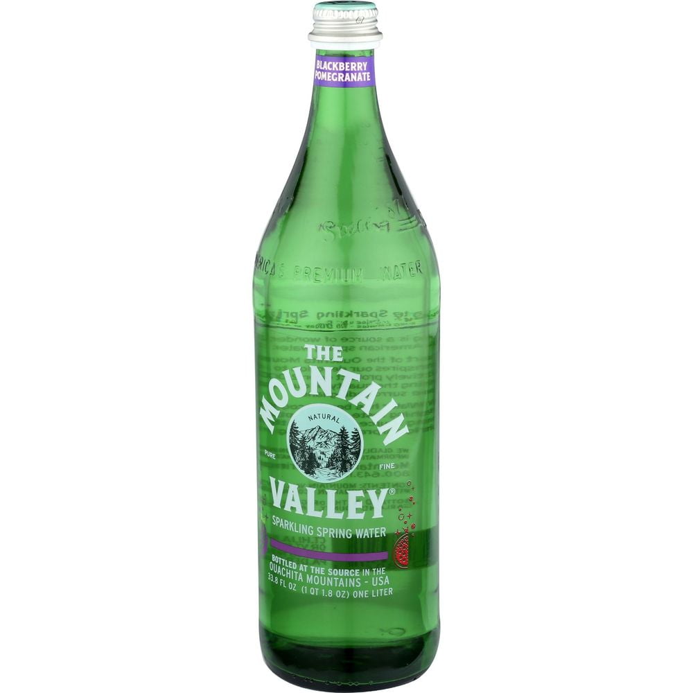 The Mountain Valley Blackberry Pomegranate Sparkling Water, 1 Liter -- 12 per Case.