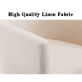 thumbnail image 6 of Guyou Modern Linen Dining Chair Set of 4, Mid-Century Upholstered Barrel Kitchen Chairs Fabric Side Chair with Metal Legs and Curved Back for Living Room Dining Room Bedroom, Cream, 6 of 12