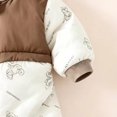 thumbnail image 6 of OJSFQUFP Baby Winter Hooded Snowsuit Cute Bear Ear Padded Jumpsuit Color Block Cartoon Print Warm for Boys Girls, 6 of 8