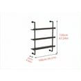 thumbnail image 3 of 39in Large Wall Mounted Wine Rack, 3 Tier Industrial Pipe Shelf Rustic Wood Shelves, Wall Bar Shelves for Liquor Bottles Display Storage Organizer for Dining Room(Walnut, No Lights), 3 of 6