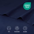 thumbnail image 4 of Videri Home Twin Sheet Set - 3 Piece Bed Sheets, Wrinkle Free Fade Resistant Easy Care Solid Bedding Set, Durable Comfortable Home Use, Navy, 4 of 5