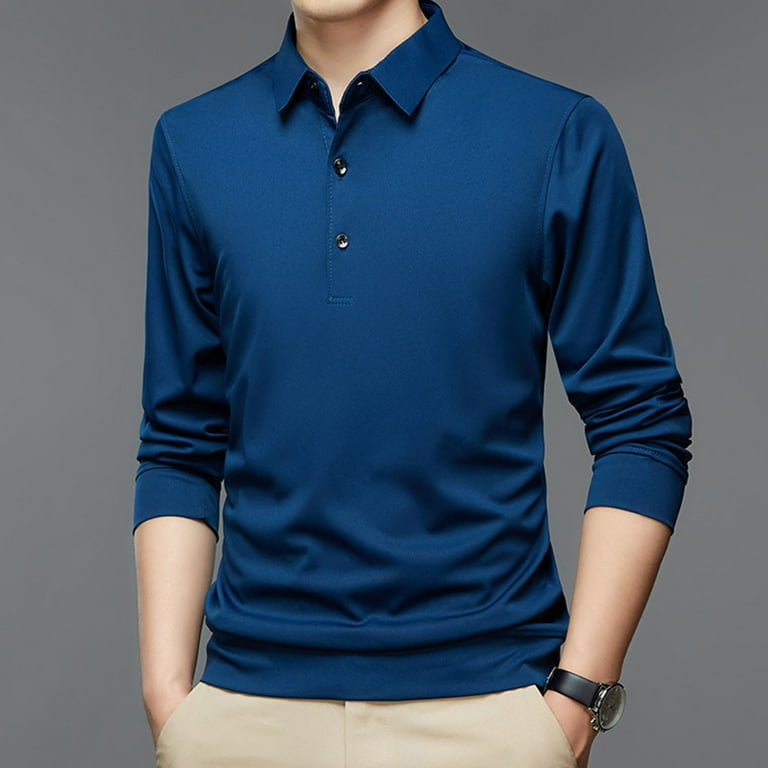 Caqnni Mens Fashion Polo Shirts Short Sleeve Shirt Classic Button