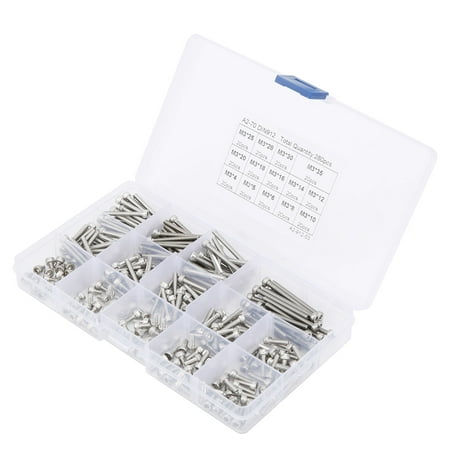 

Hex Socket Screw Cap 304 Stainless Steel MultiLength Combination Set Nail Assortment Kit(280pcs(M3) )