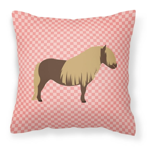 Shetland Pony Horse Pink Check Fabric Decorative Pillow Walmart Com Walmart Com