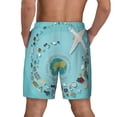 thumbnail image 3 of Kdxio Travelling On Airplane Print Men'S Swim Trunks With Compression Liner 7 Inch Inseam Quick Dry Swim Shorts, 3 of 7