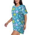 thumbnail image 2 of Lsque Starfish Women's Short-Sleeved Pajama Set - 2 Piece Soft and Lightweight Sleepwear Set-Small, 2 of 9