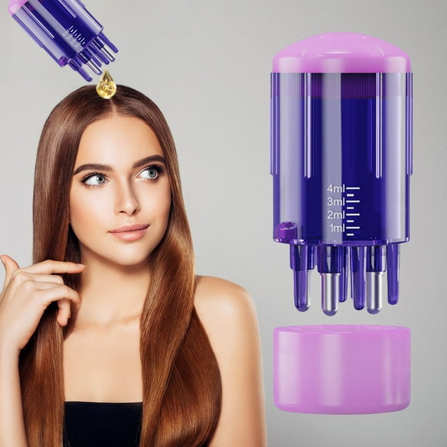 3ML Hair Oil Applicator with Precise Scale Scalp Massage Applicator Comb Clear Portable Hair Serum Oiling Dispenser Brush Hair Root Application Comb