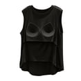 thumbnail image 4 of New Women’s Tank Tops with Built in Bras Loose Fits Breathable Sleeveless T-Shirt Comfy Casual Home Tops Black L, 4 of 8
