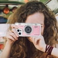thumbnail image 5 of Emily in Paris Phone Case Compatible with iPhone 14 Pro Max Case Cute 3D Vintage Camera Phone Case Handbag Lanyard Strap Plating Camera Protective PU Leather Cover for Women and Girls, Pink, 5 of 14