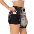 thumbnail image 3 of Lsque Baseball Breaking Glass Printed Women's Running Shorts with Liner Pockets,Elastic Quick Dry Workout Athletic Gym Yoga Shorts,Womens High Waist Shorts-, 3 of 9