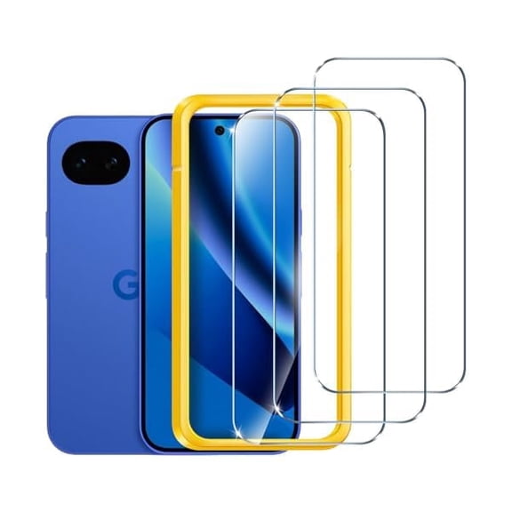 3-Pack Screen Protector Tempered Glass for Google Pixel 10a 2026 (6.3 inch)[Fingerprint Unlock Compatible] with Easy Installation Frame 9H Hardness Bubble Free for Pixel 10a