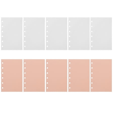 10 Sheets Plastic Binder Pockets 6 Clips Note Pads Sleeve Hand Account Staff Gifts