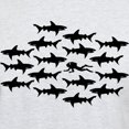 thumbnail image 3 of CafePress - Scuba Diver Swimming In School Of Sharks T Shirt - Light T-Shirt - CP, 3 of 4