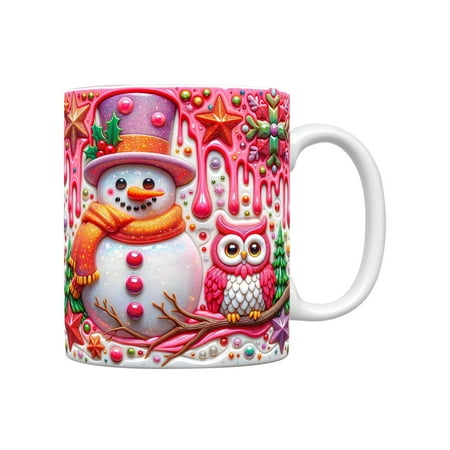 

Pompotops Personalized Creative 3D Christmas Mug Inflated Snowman Mug Santa Mug Snowman Press Puffy Design 15oz 11oz Coffe Christmas Gift
