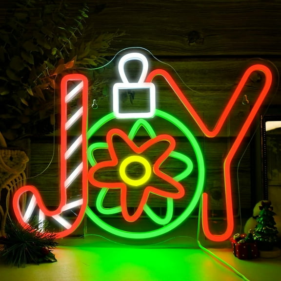 Merry Christmas Neon Sign Wall Decor, Christmas Bauble Led Neon Light Cute Light up Wall Decor for Home Bedroom Room Decor Christmas