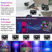 Party Lights,Disco DJ Strobe Light Stage Disco Ball Projector Effect Rave Dance Club Light Sound Activated with Remote Control for Parties Home Show KTV Pub Dance Karaoke Christmas