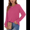 thumbnail image 2 of Sudadera Informal de Cuello Redondo para Mujer, Larga, Corte Holgado, Cuello Alto, Forro Cómodo, Prendas de Moda para Otoño. Rojo XXL, 2 of 8