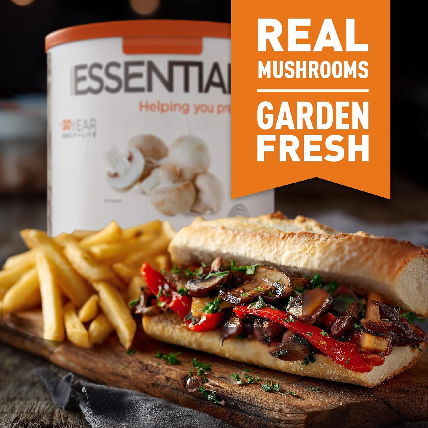 Emergency Essentials Freeze-Dried Mushroom Slices | Real Mushrooms for Everyday Cooking & Long-Term Food Storage | #10 Can | 57 Servings | Great In Soups, Pasta & More