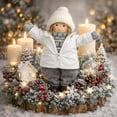 thumbnail image 4 of Northlight Winter Nordic Standing Christmas Figurine - 12" - White and Gray, 4 of 6