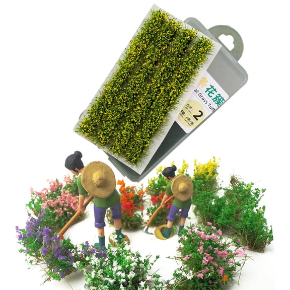 Simulation Striped Grass Clump Flower Cluster Striped Box Packaging Sandbox Shrubbery Sandbox Scene Wilderness