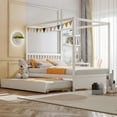 thumbnail image 3 of White Full Size Canopy Platform Bed with Twin Roller Trundle Bed, 3 of 3