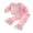 Pink, variant on RUINIXCW Toddler Girls Fall Outfits Floral Chicken Embroidery Ruffle Sweatshirt and Elastic Bow Flare Pants Set 2 Piece Clothes