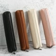 thumbnail image 4 of Small Leather Pencil Case Zippered Pencil Pouches Portable Pen Organizers Bag Travel Makeup Pouches for Women Student, 4 of 8