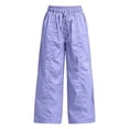 thumbnail image 2 of Mifsaly Girls Cargo Pants Teens Youth High Waisted Drawstring Ruched Wide Leg Pants with Pockets Lightweight Casual Summer Casual School Uniforms, 2 of 6
