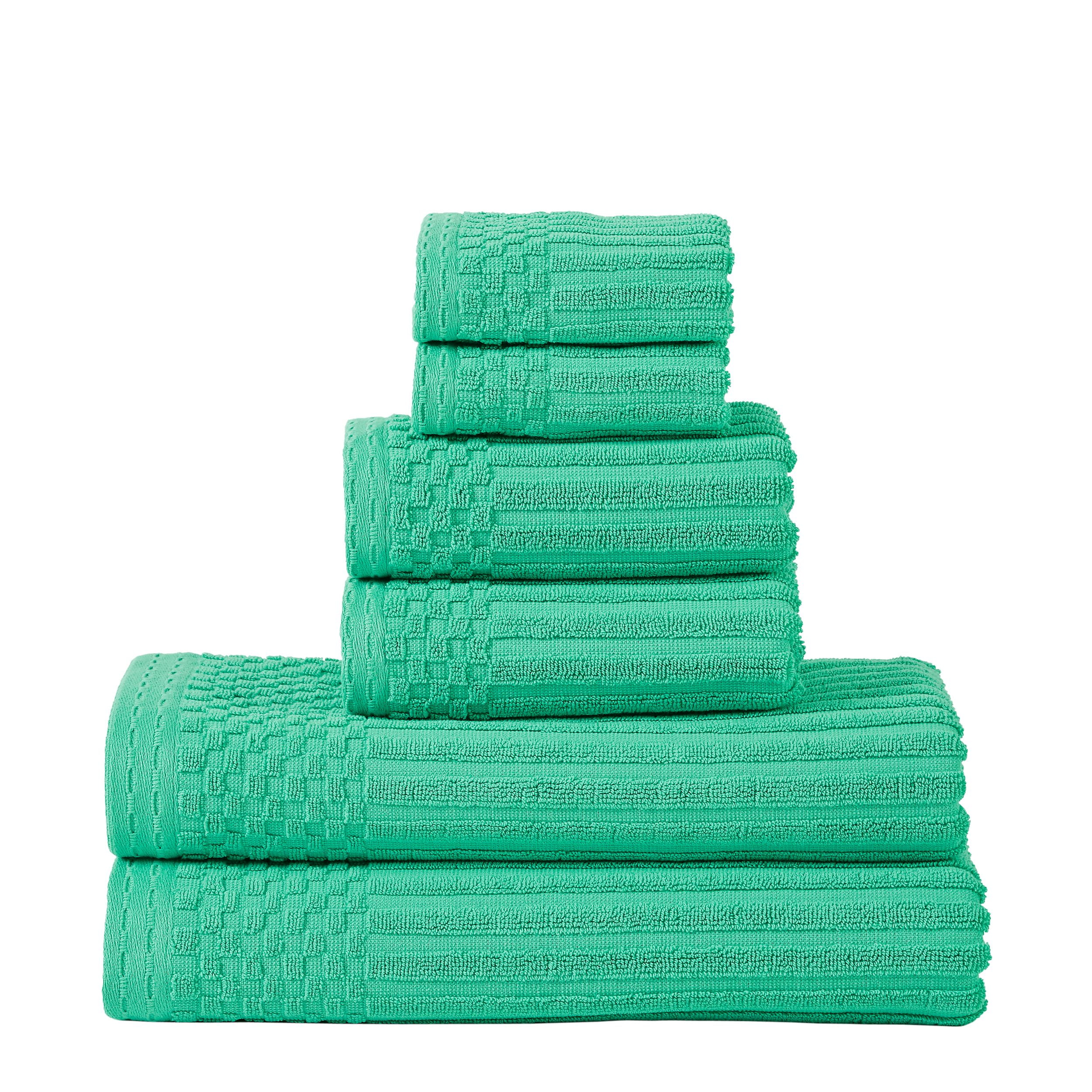 Superior Textured Stripe Soho 6Piece Towel Set Turquoise Walmart