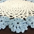 thumbnail image 4 of Round Crochet Lace Doily Floral Design Fabric Coasters Doilies for Tables Value Pack Blue, 4pcs/Set 8" Crochet Doily, 4 of 5