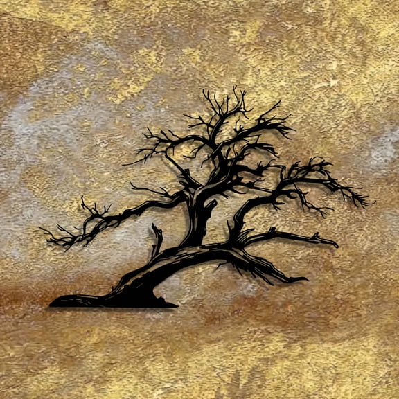 Xloro Room Decor Black Metal Wall Art Art Wall Hangings Pendants Metal Tree Wall Sculpture with Branch Simple Nature-Themed Wall Hangings Decoration (15.75"x10.35")