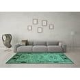 thumbnail image 3 of Ahgly Company Indoor Rectangle Oriental Turquoise Blue Industrial Area Rugs, 8' x 12', 3 of 4