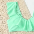 thumbnail image 5 of Caqnni Girls Swimsuit Solid Color 2 Piece Girls Tankini Swimsuit Contrast Teen Bathing Suit Padded Swimwea Swimwear Suit for Summer Vacation 13-14 Years Green, 5 of 5