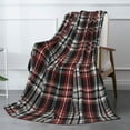 thumbnail image 4 of General Flannel Blanket 70x80in (Vertical Style) Plaid Red/Grey Black, 4 of 8