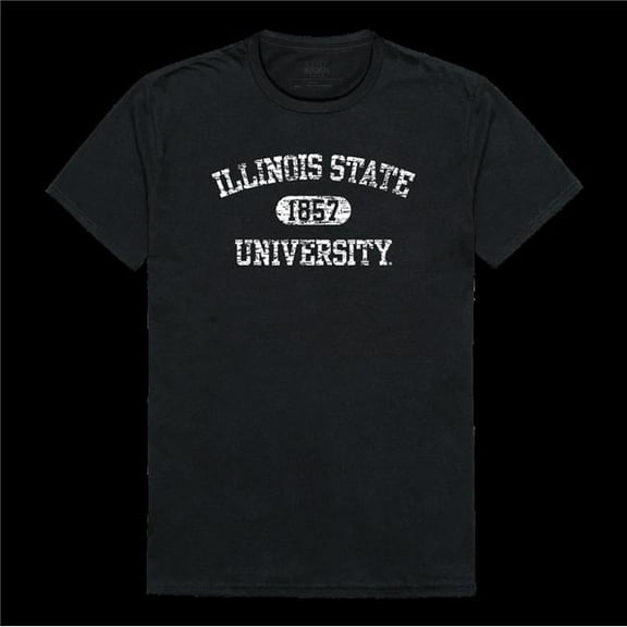 Illinois State University Redbirds Distressed Arch College T-Shirt, Black - Large