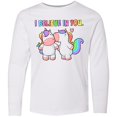 thumbnail image 3 of Inktastic I Believe in You Cute Rainbow Unicorns Long Sleeve Youth T-Shirt, 3 of 5