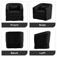 thumbnail image 5 of Rophefx Swivel Accent Chairs for Living Room with Pillow,360-Degree Base,Velvet Fabric,Barrel Chair Swivel for Bedroom,Office,Color Black, 5 of 8