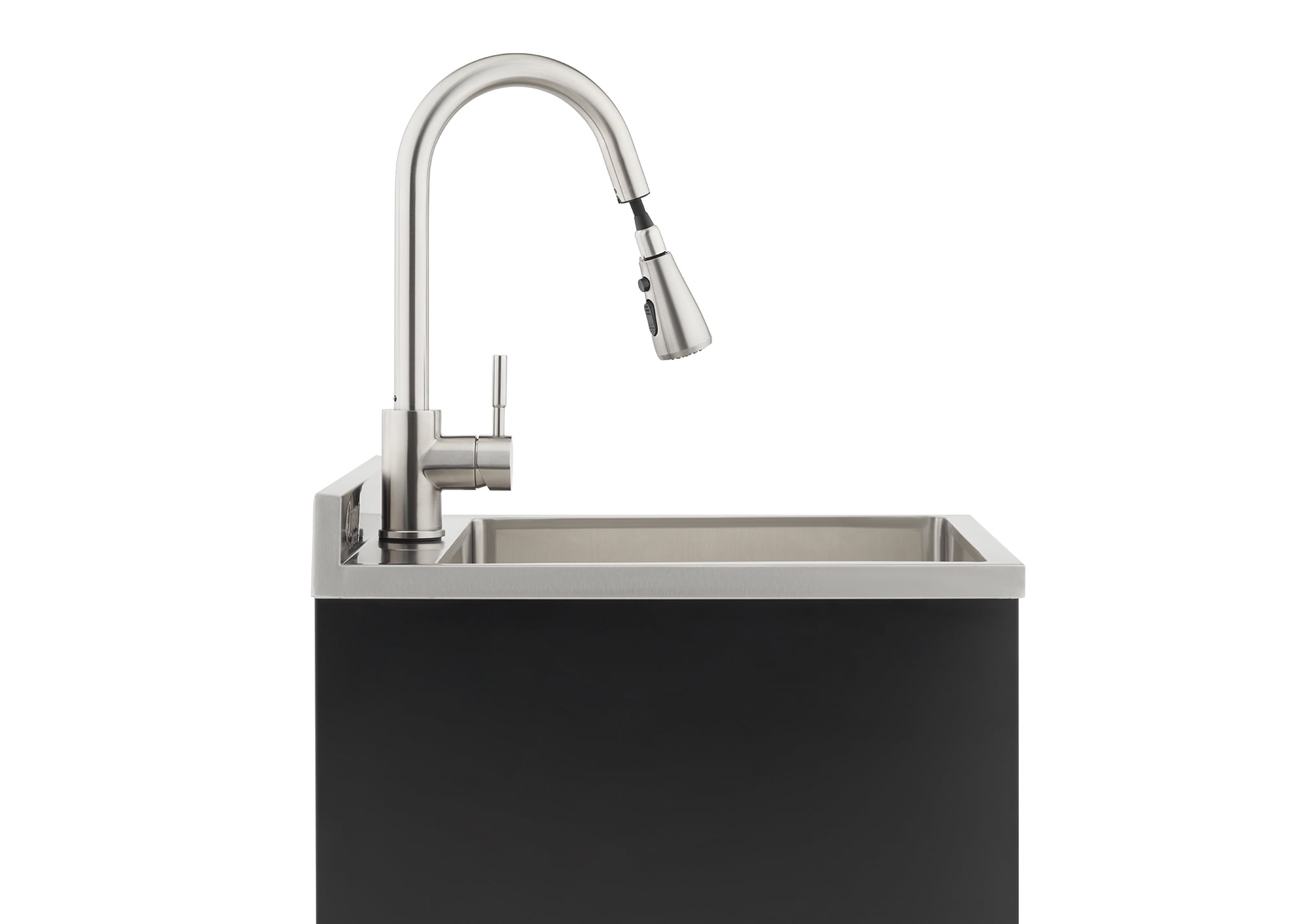 TRINITY BASICS | 18x16x13 Basin | Stainless Steel Utility Sink | NSF | w/ Pull-Out Faucet | Black