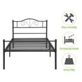 thumbnail image 3 of Geniqua Twin Size Bed Frame Steel Black Foundation Vintage Headboard Footboard Foundation Tool Free No Box Spring Needed, 3 of 8