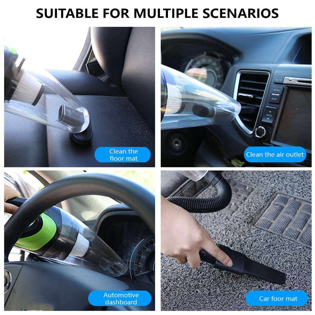 Car Vacuum Cleaner High Power Strong Suction Handheld Portable Dry Wet Cleaning