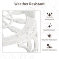 thumbnail image 2 of HOMEFUN Outdoor Patio Bench, Tulip Garden Bench All-Weather Cast Aluminum Extra Loveseat for Lawn Front Porch Path Yard Decor Deck Furniture-White, 2 of 7